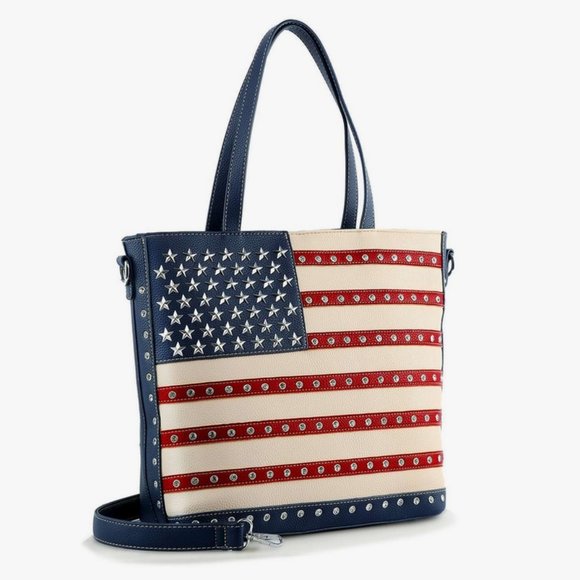 American Flag Rhinestone Purse - Conceal Carry Handbag - Picture 3 of 8
